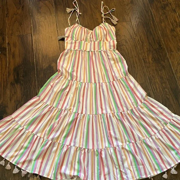 Chicwish Pastel Striped Maxi Dress - Picture 9 of 9